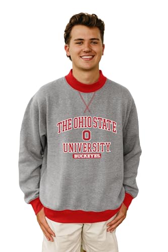 Ohio State Buckeyes NCAA Sweatshirt - X-Large Graphite Mock Crewneck Applique