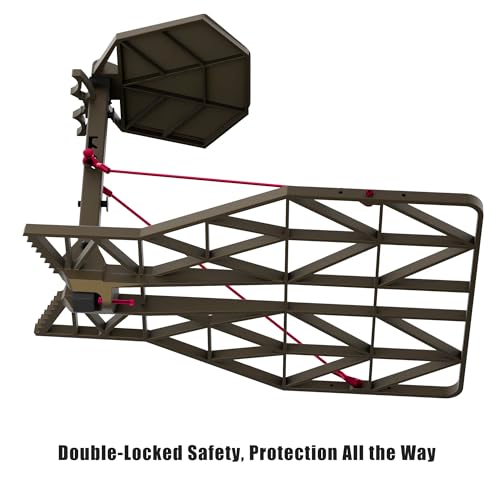 Lightweight Cast Aluminum Hang-On Tree Stand for Deer Hunting, 27.8 x 17.8 Platform