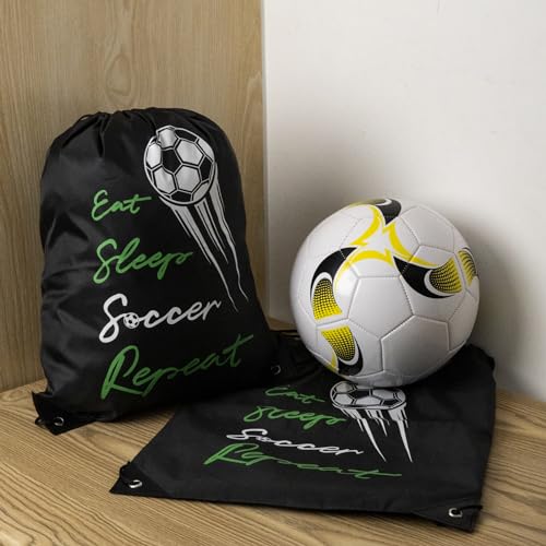 Soccer Party Favors Pack 24 Pcs with Drawstring Backpacks & Adjustable Bracelets for Kids & Adults