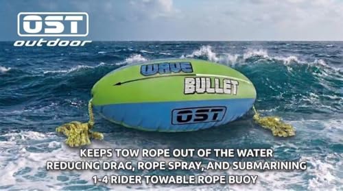 Inflatable Towable Tube Ball with 60ft Tow Rope - Water Sports Safety & Visibility