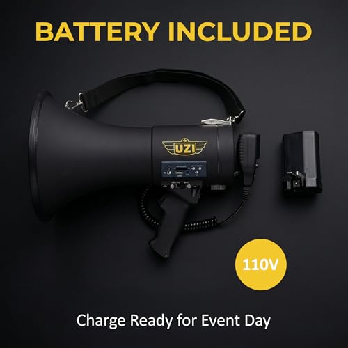 Uzi Square Bluetooth Megaphone 50W Loud Power Horn for Outdoor & Emergency Use