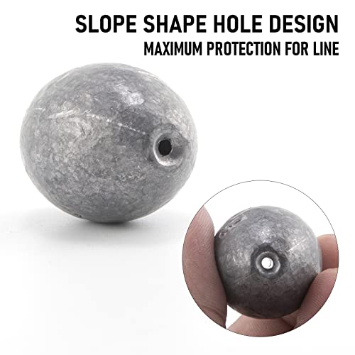 Fishing Egg Sinkers Molded Lead Weights 3/4oz 20 Pack for Bottom Fishing