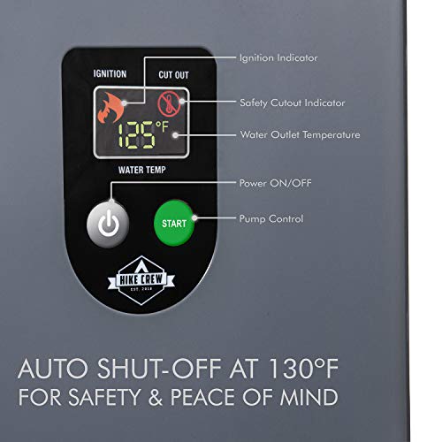 Hike Crew Portable Propane Tankless Water Heater & Shower with LCD Display