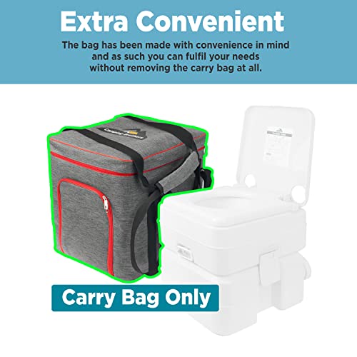 Camping Brothers Portable Toilet with Carry Bag - 5.3 Gallons Waste Tank, Supports 286 lbs, Up to 50 Flushes