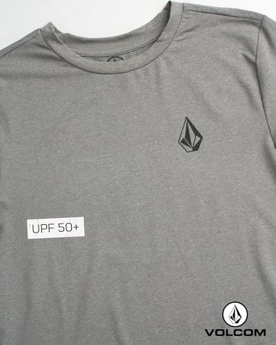 Volcom Boys Short Sleeve Rash Guard Surf Shirt UPF 50+ Quick Dry Heather Grey / 10-12
