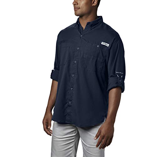 Columbia Men's PFG Tamiami II Long Sleeve Shirt - Large, Collegiate Navy
