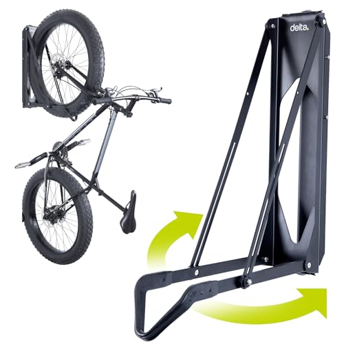 Black Pivot Bike Storage Rack Wall Mount by Delta - Swivels 150° for Indoor Bike Organization
