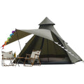 Green Dome Camping Tent for 5-6 People, Waterproof & Windproof, 4-Season Family Tent