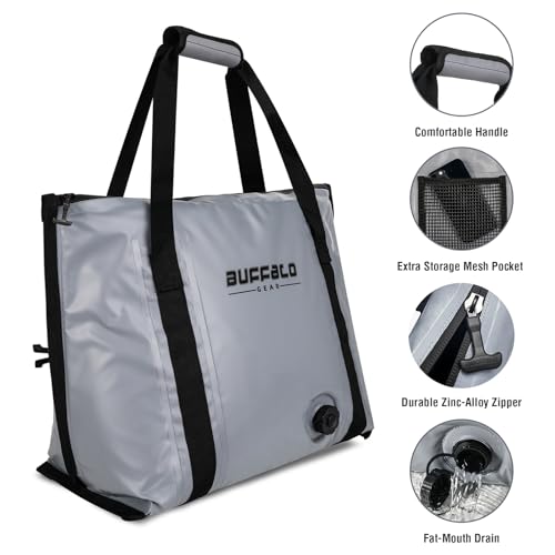 Gray Buffalo Gear 27.5QT Insulated Fish Cooler Bag Waterproof Leakproof