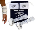 Extra Small Hook & Loop Leather Gymnastics Grips for Girls with Wristbands - White