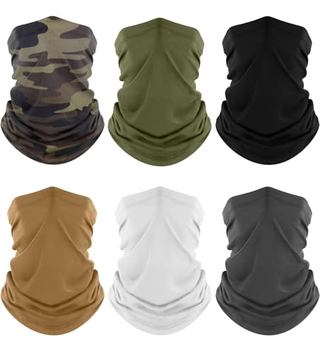Neck Gaiter 6 Pack Cooling UV Protection Face Mask Bandana Multi-Color