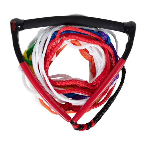 Radar Control Water Ski Rope & Handle Package - Red/Black Arc Handle, 8-Sect Mainline