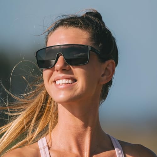 Tifosi Sanctum Shield Sunglasses - Cycling, Running & Golf - Blackout Smoke Polarized