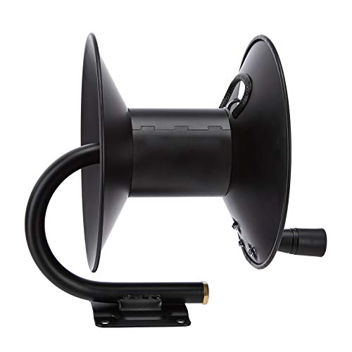 Amazon Basics Retractable Air Hose Reel - Fits 3/8-Inch 50-Foot Air Compressor Hoses, Without Hose, Portable, Black