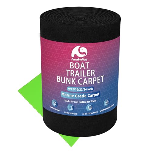 Boat Trailer Bunk Carpet 12in x 13ft Marine Grade Anti-Slip Marine Bunk Carpet Replacement for Boat Trailers