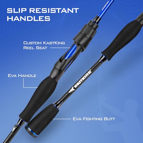 7' M Spinning Fishing Rod & Reel Combo - Light, Sensitive IM6 Graphite, 3000 Reel