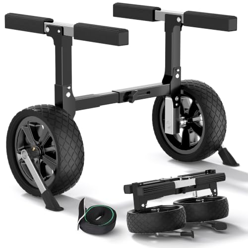 GanFindX Foldable Kayak Cart 8-Inch Wheels, 300 lb Capacity, Adjustable Width Stainless Steel