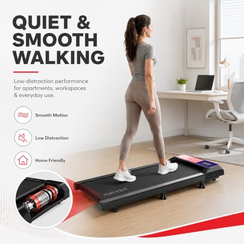 Gkyet AF Red Walking Treadmill Pad with 8% Incline for Home Office - Quiet, Adjustable Speed