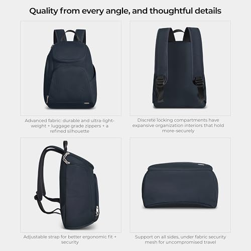 Travelon Anti-Theft Classic Backpack Midnight - RFID & Locking Zippers