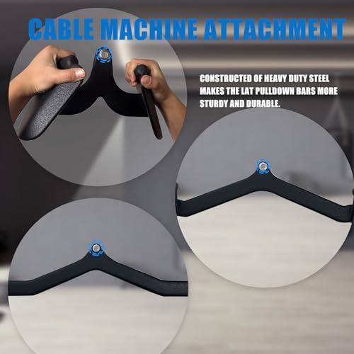 BLUSLM LAT Pulldown Bar Attachments Style 03 - V-Shaped Cable Machine Handle for Back & Triceps