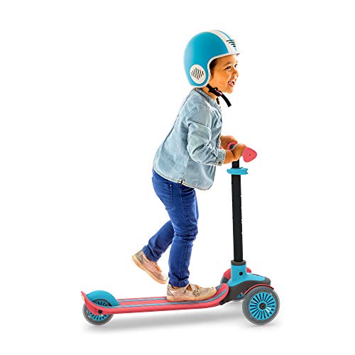 Chillafish Scotti 3-Wheel Lean-to-Steer Scooter with twintip Antislip Deck and Integrated Brake, Adjustable Height Handlebars, Comfy handgrips, for All Ages 3 and up, Red