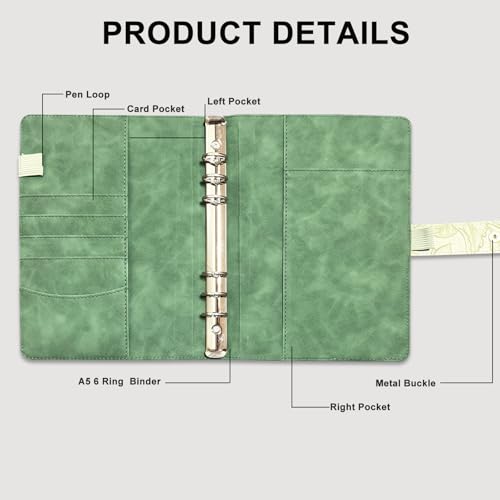 KPOP A5 6 Ring Photocard Binder Green - Portable Card Album with 240 Pockets