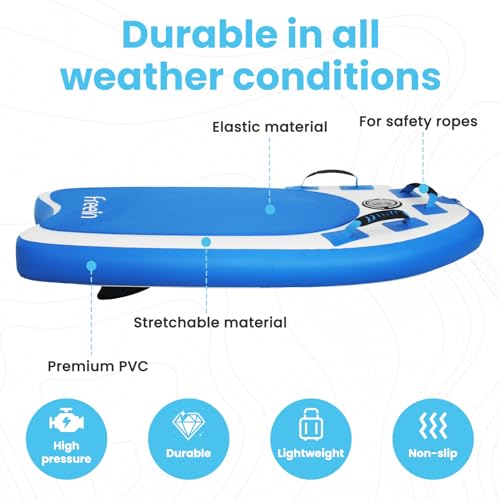 Freein Blue Inflatable Body Board - 40" Surfboard for Beach & River Fun