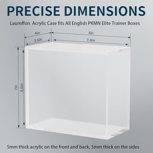 Laumffon 3 Pack Elite Trainer Box Acrylic Display Cases with Magnetic Sliding Lid - 5mm Thick
