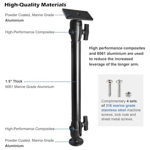 Windfrd Marine Fish Finder Mount for Humminbird Helix 5 & 7 - Saltwater-Resistant Aluminum