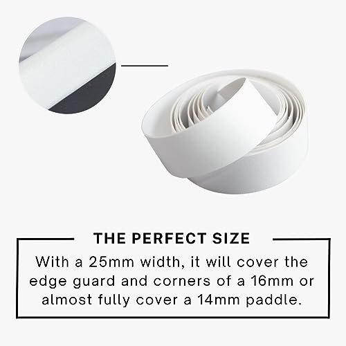 Pickleball Paddle Edge Guard Tape - White, Standard Width, No Wrinkles, 64-inch Roll
