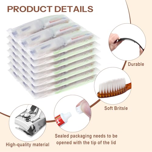 Gisdo Travel Size Toiletries Kit Pack of 50 - Individually Packed Personal Hygiene Sets for Men & Women