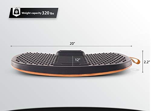 FEZIBO Standing Desk Mat with Anti-Fatigue Bar - Obsidian Black, Medium