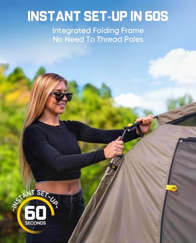FanttikOutdoor Zeta C2/3/4 Camping Tent 9x7ft, 2/3/4 Person Instant Dome Tent Waterproof