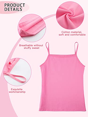 Girls Undershirts Set 5-6 Years Satinior Cotton Top 4-Pack Black White Rose Pink