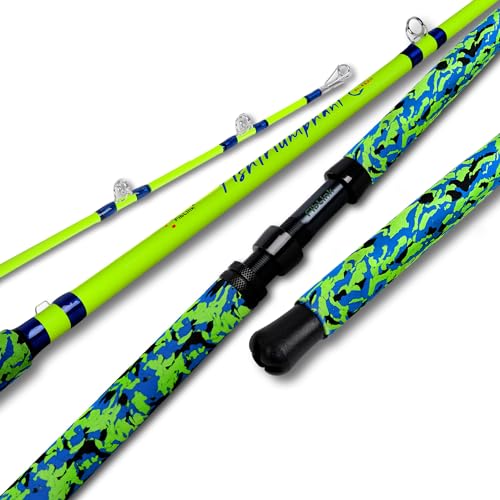 Fiblink 7'6" Catfish Casting Fishing Rod - Medium Heavy, Camouflage Handle, 1 Piece