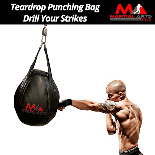 Wrecking Ball Punching Bag - Black 110cm Heavy Teardrop Boxing MMA Training Bag