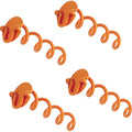 Heavy Duty Spiral Ground Anchors 4-Pack - Steel Screw-In with Folding Ring for Tents & Shelters