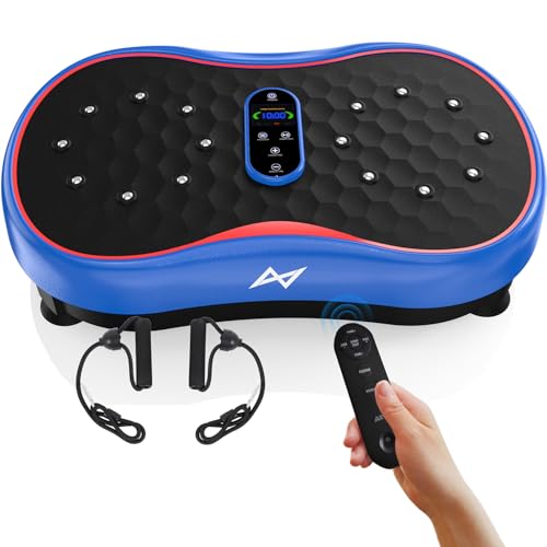 AXV Round Blue Vibration Plate Exercise Machine for Full-Body Workout