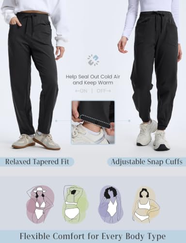 Baleaf Women's Fleece-Lined Thermal Winter Pants - Medium Black