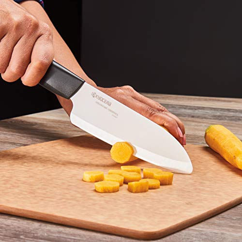 Kyocera Revolution 2-Piece Ceramic Knife Set – 5.5" and 3" Kitchen Knives, White/Black