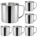 Stainless Steel Coffee Mug Set 6 Pack - 18.5 Oz Durable Travel Cups