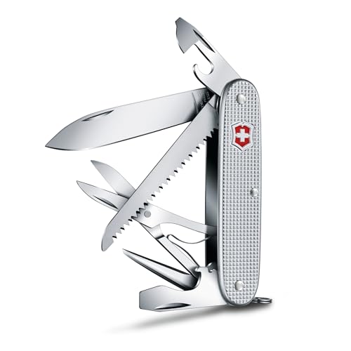 Victorinox Farmer X Alox Swiss Army Knife - 10 Function Pocket Tool, Silver