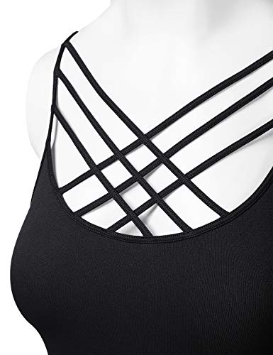 Large-X-Large Women Sports Bra Criss Cross Strappy Wirefree Crop Top
