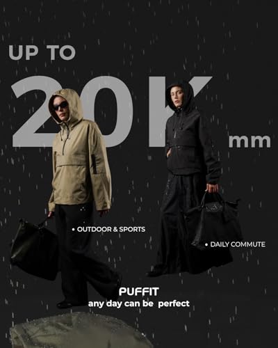PUFFIT Women's Small Black Lightweight Water-Resistant Rain Jacket