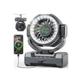 Rechargeable Camping Fan with LED Lantern, 120° Oscillation, Power Bank