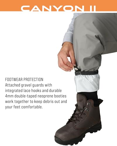 FROGG TOGGS Canyon II Waterproof Chest Waders for Fishing - Large/Gray