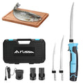 FLISSA 12V Cordless Electric Fish Fillet Knife with 8" & 10" Blades – Rechargeable, Ergonomic, Quick-Change Stainless Steel Blades