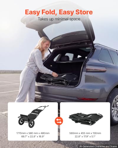VEVOR Bike Cargo Trailer 60 lbs Load 3-in-1 Folding Bicycle Wagon with 12-Inch Wheels