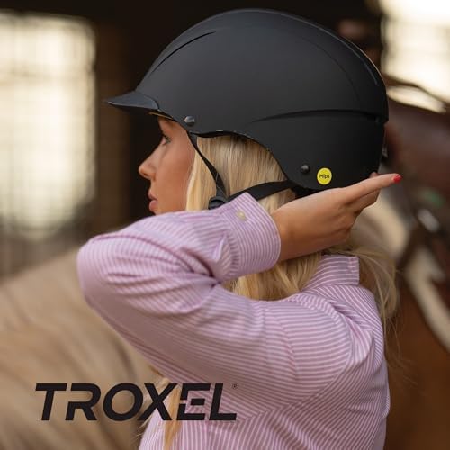 Troxel MIPS Black Duratec Horse Riding Helmet Medium Small - Full Coverage, Adjustable Fit