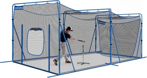 20x10x8 FT Batting Cage Net with Metal Frame for Baseball Softball Practice